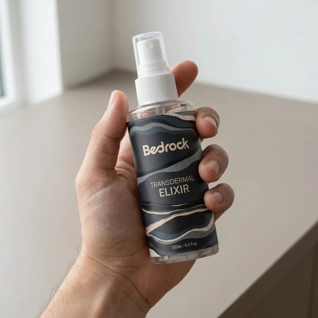 A hand holding Bedrock Bedrock